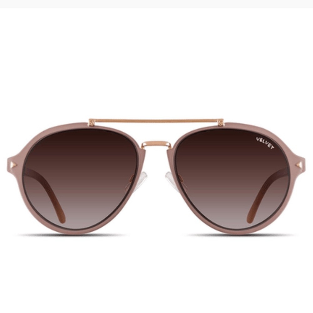 Velvet Mauve and Gold Aviator Sunglasses
